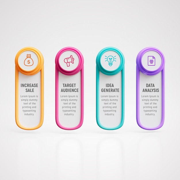 3D-sjabloon voor zakelijke infographics