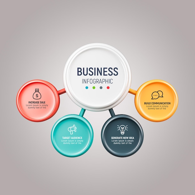3D-sjabloon voor zakelijke infographics