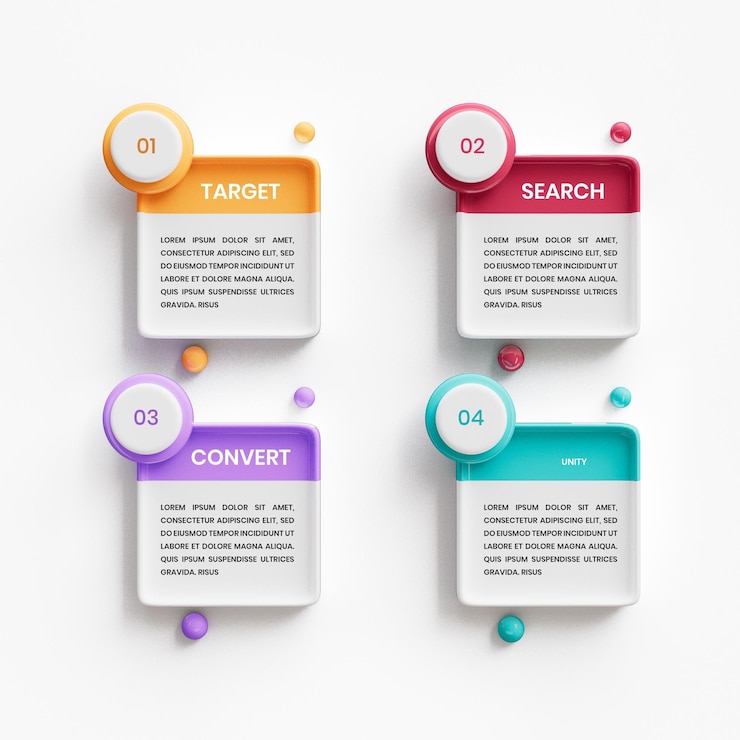 PSD 3d-sjabloon voor zakelijke infographics