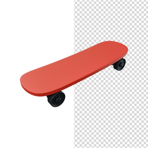 3d skateboard illustration top view