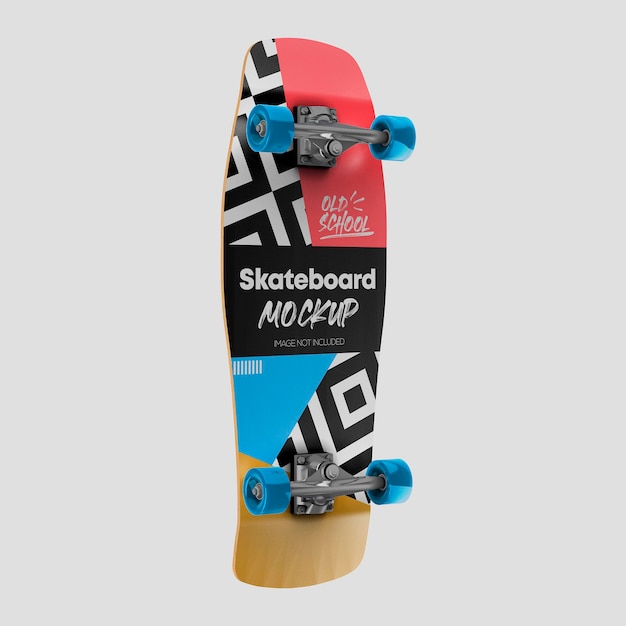 3d skateboard old school mockup design