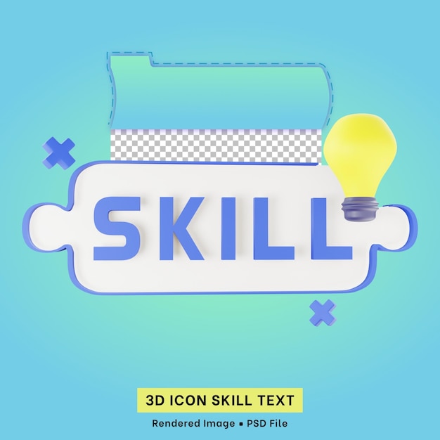 PSD 3d skill text illustration
