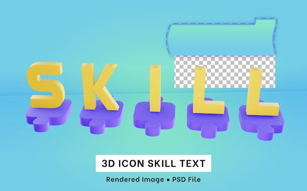 PSD 3d skill text illustration