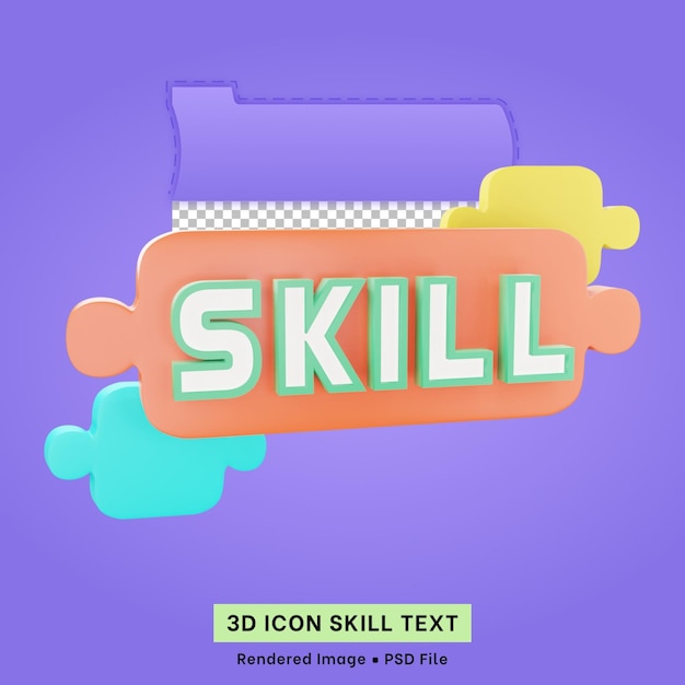 PSD 3d skill text illustration