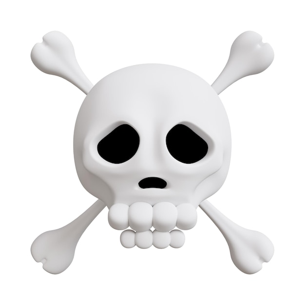 PSD 3d skull white icon