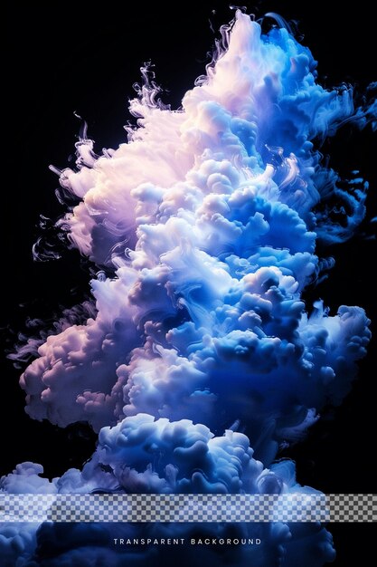 PSD 3d sky blue smoke explosion