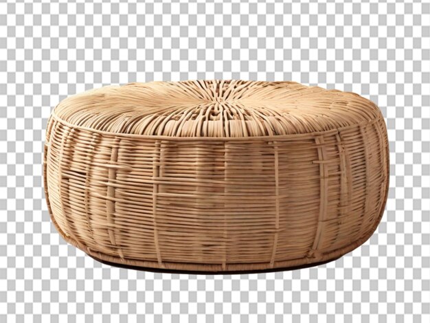 3d skyline rattan pouf on object background