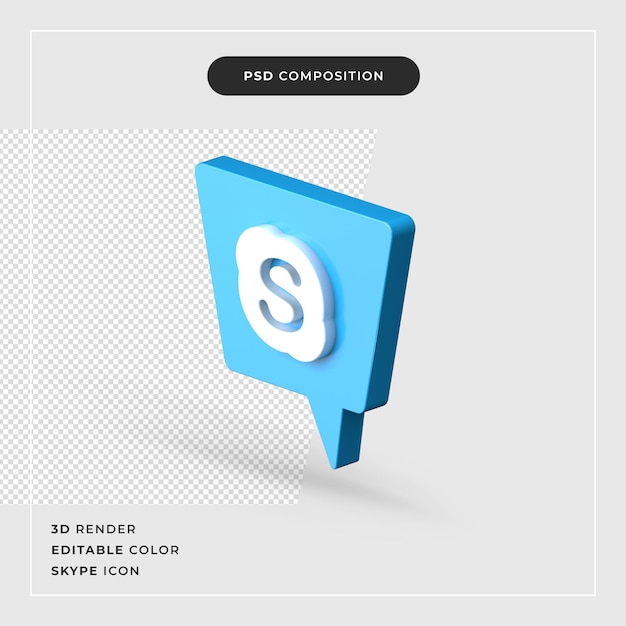3d skype logo geïsoleerd pictogram