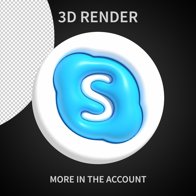 PSD 3d skype-logo op transparante achtergrond