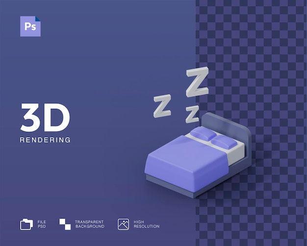 PSD 3d slapende illustratie