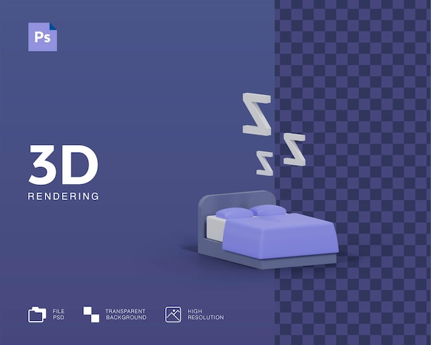 Illustrazione 3d del sonno