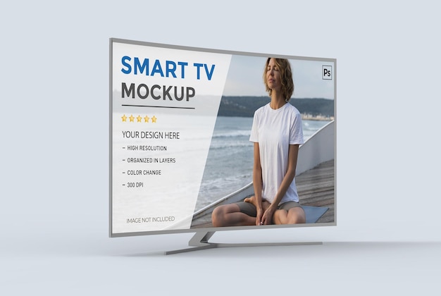 3d slimme tv-mockup geïsoleerde weergave