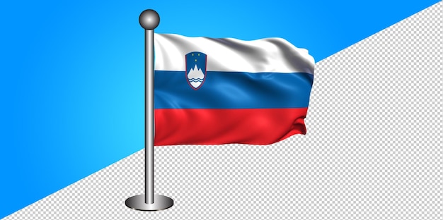 3d slovenië vlagpictogram - badge png - transparante achtergrond