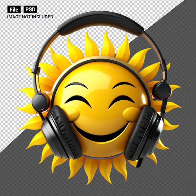 PSD 3d smaile sun emogi