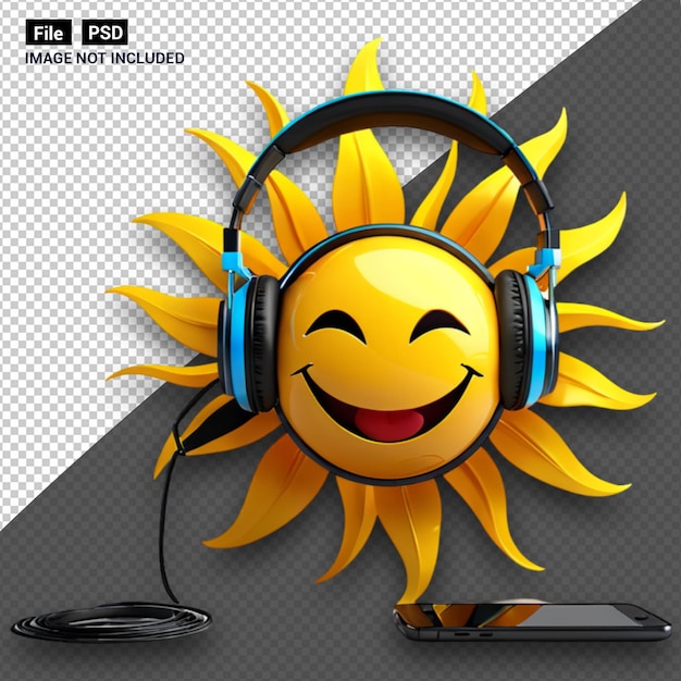 PSD 3d smaile sun emogi