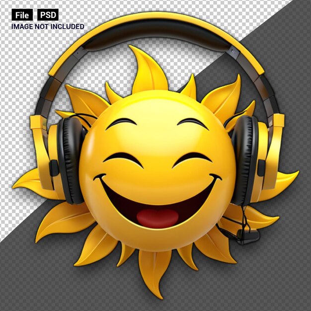 PSD 3d smaile sun emogi