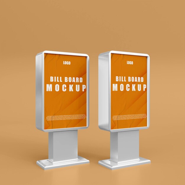 PSD mockup di piccolo cartellone 3d