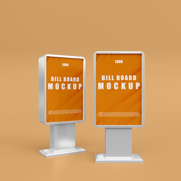 3d small billboard mockup