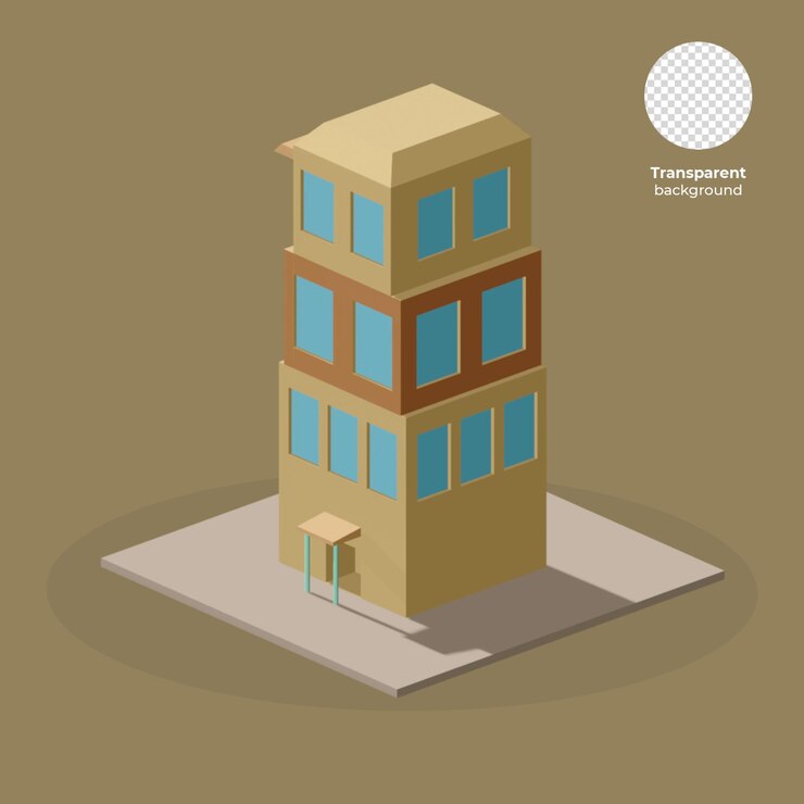 PSD 3d small building