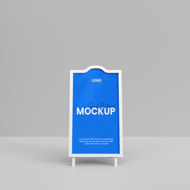 PSD 3d small street billboard mockup