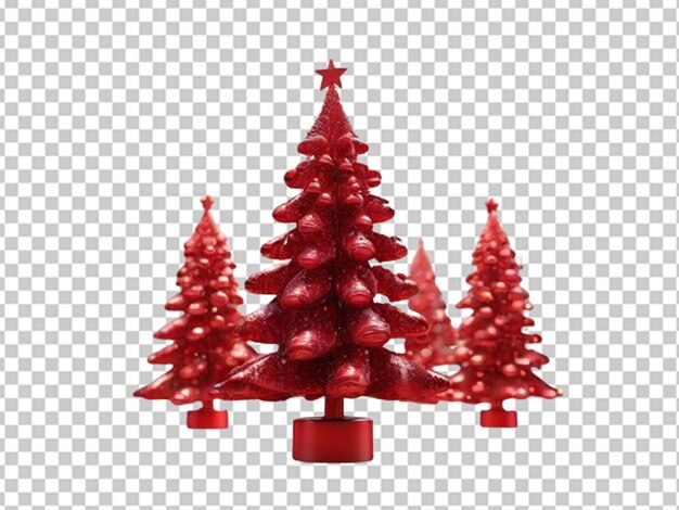 3d small vibrant red christmas tree