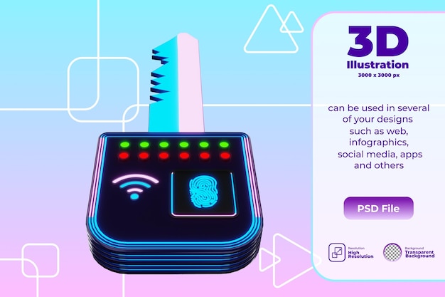 PSD 3dスマートキーイラスト
