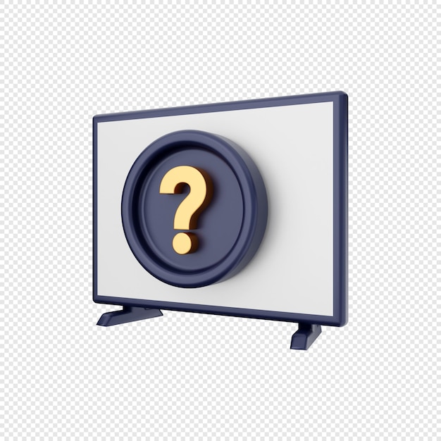 3d smart tv faq vraag pictogram illustratie