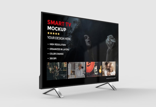 Rendering isolato mockup 3d smart tv