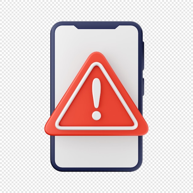 PSD 3d smartphone alert notification icon illustration