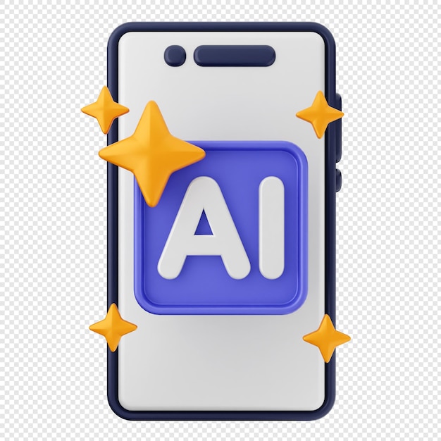 3D スマートフォン アイコン 人工知能