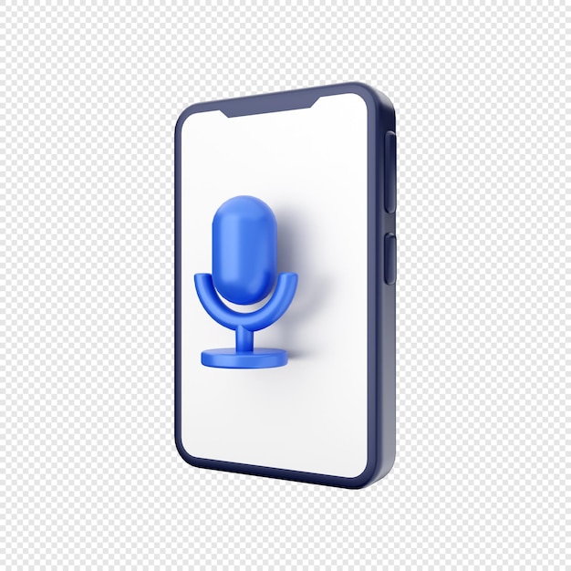 PSD illustrazione dell'icona dello smartphone 3d chat vocale