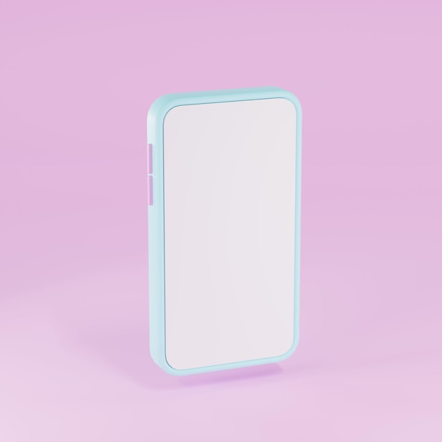 PSD 3d-smartphone met podiumstandaard om mockup van mobiel apparaat te tonen