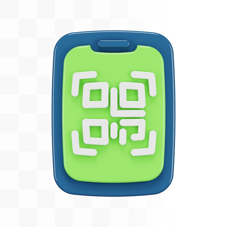 PSD 3d smartphone with qr code
