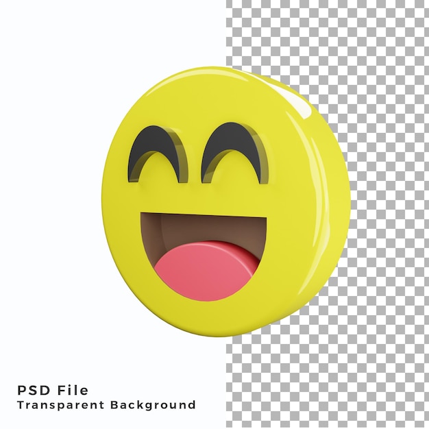 3d smile emoticon emoji icon file psd di alta qualità