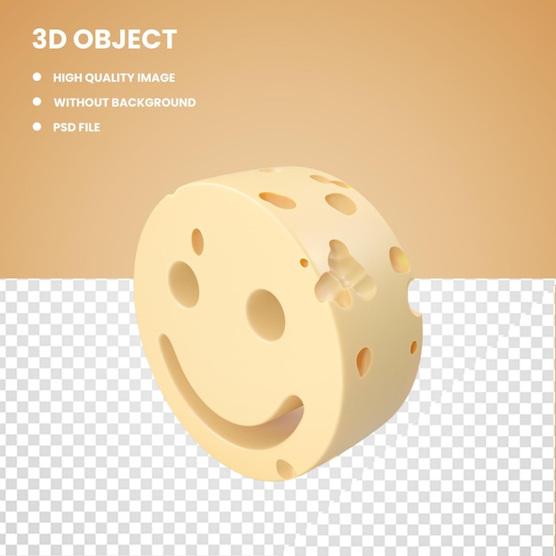 PSD 3d smile face symbol cheese