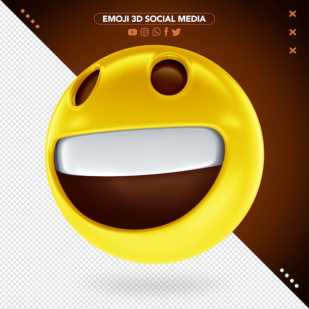 PSD 3d smiley face emoji with cheerful eyes