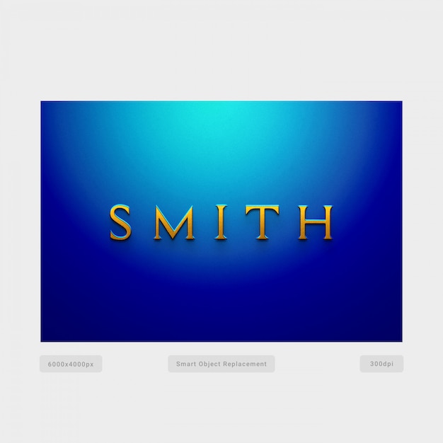 PSD effetto di stile testo 3d smith con parete blu radiale
