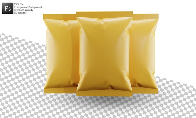 3d snack bag illustration design