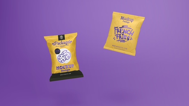 3d snack packaging mock-up