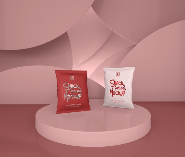 PSD 3d snack packaging mock-up