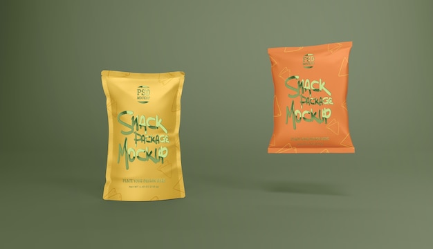 PSD 3d snack packaging mock-up