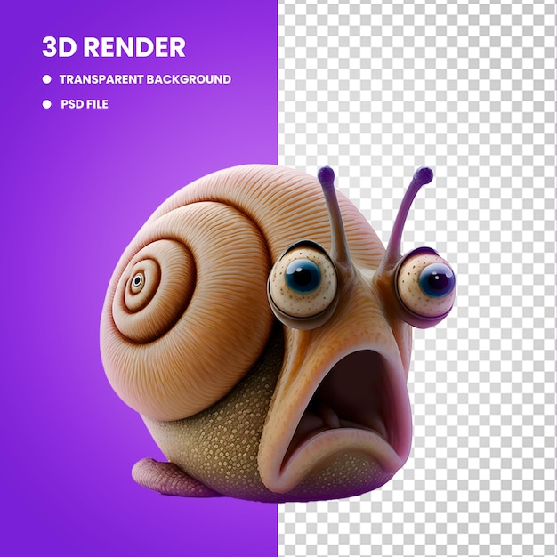 PSD 3d snail png transparent