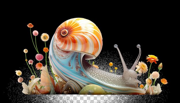 PSD 3d snail png trasparente