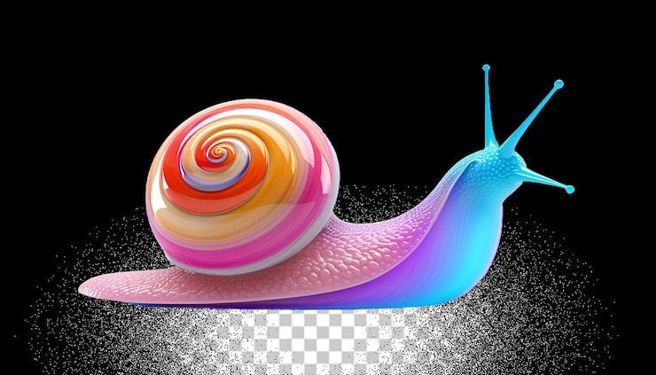 PSD 3d snail png transparent