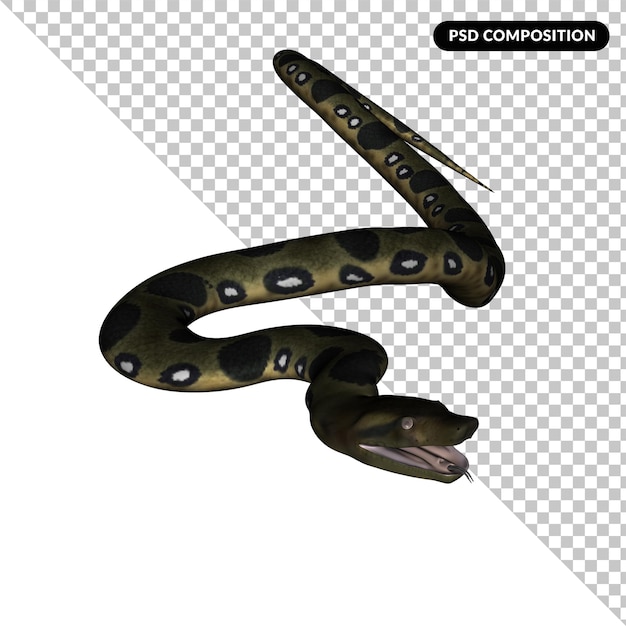 PSD 3d snake animal isolated render