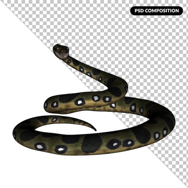 PSD 3d snake animal isolated render