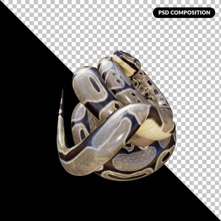 PSD 3d snake animal isolated render