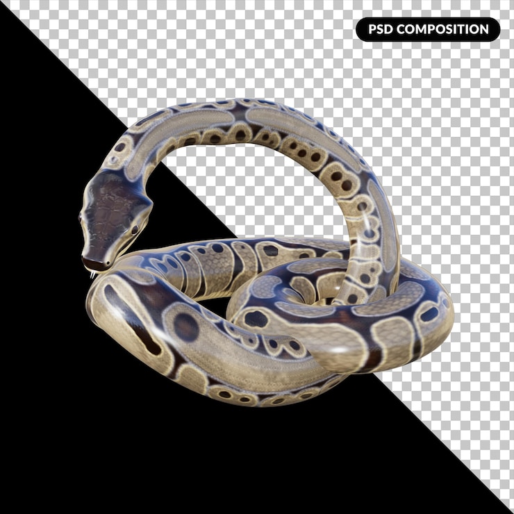 PSD 3d snake animal isolated render