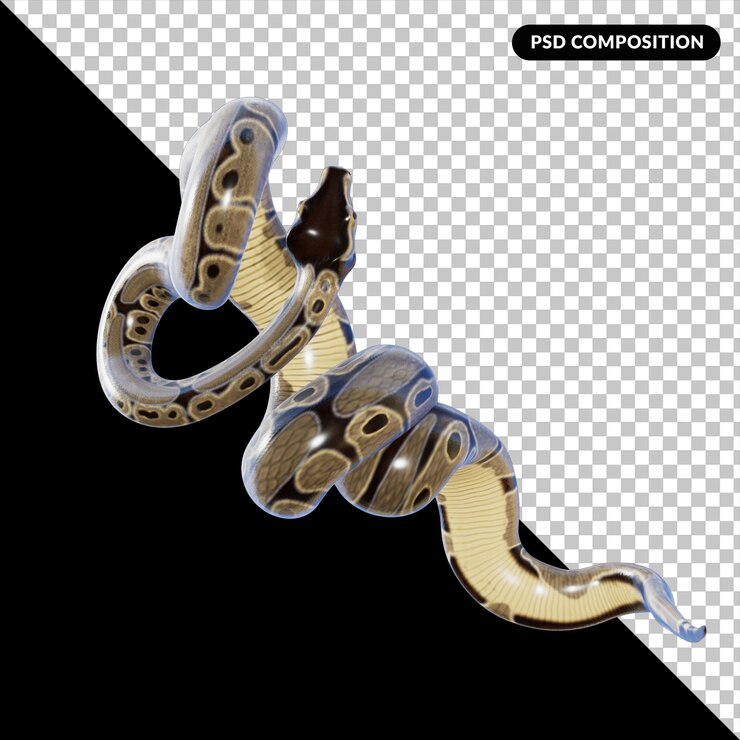 PSD 3d snake animal isolated render