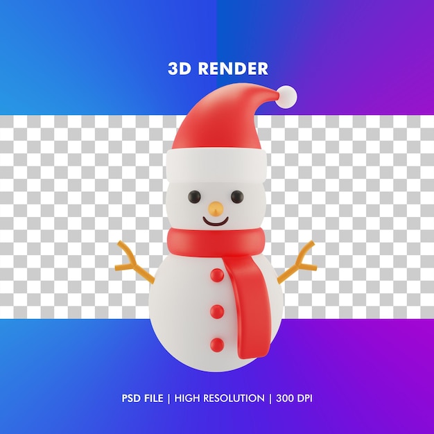 3d sneeuwpop illustratie geïsoleerd